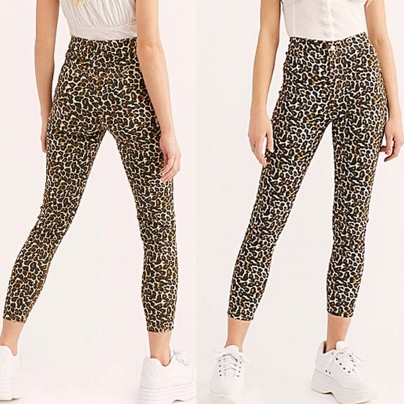 Free People Denim - NWOT Free People Leopard Print Skinny Pants